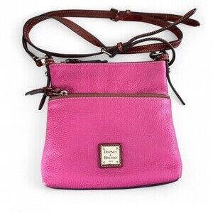 Dooney And Bourke Purse Pink Crossbody Pebble Grain Vintage Bright Chic